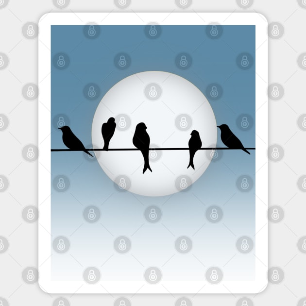 Birds on a Wire Magnet by AaronShirleyArtist